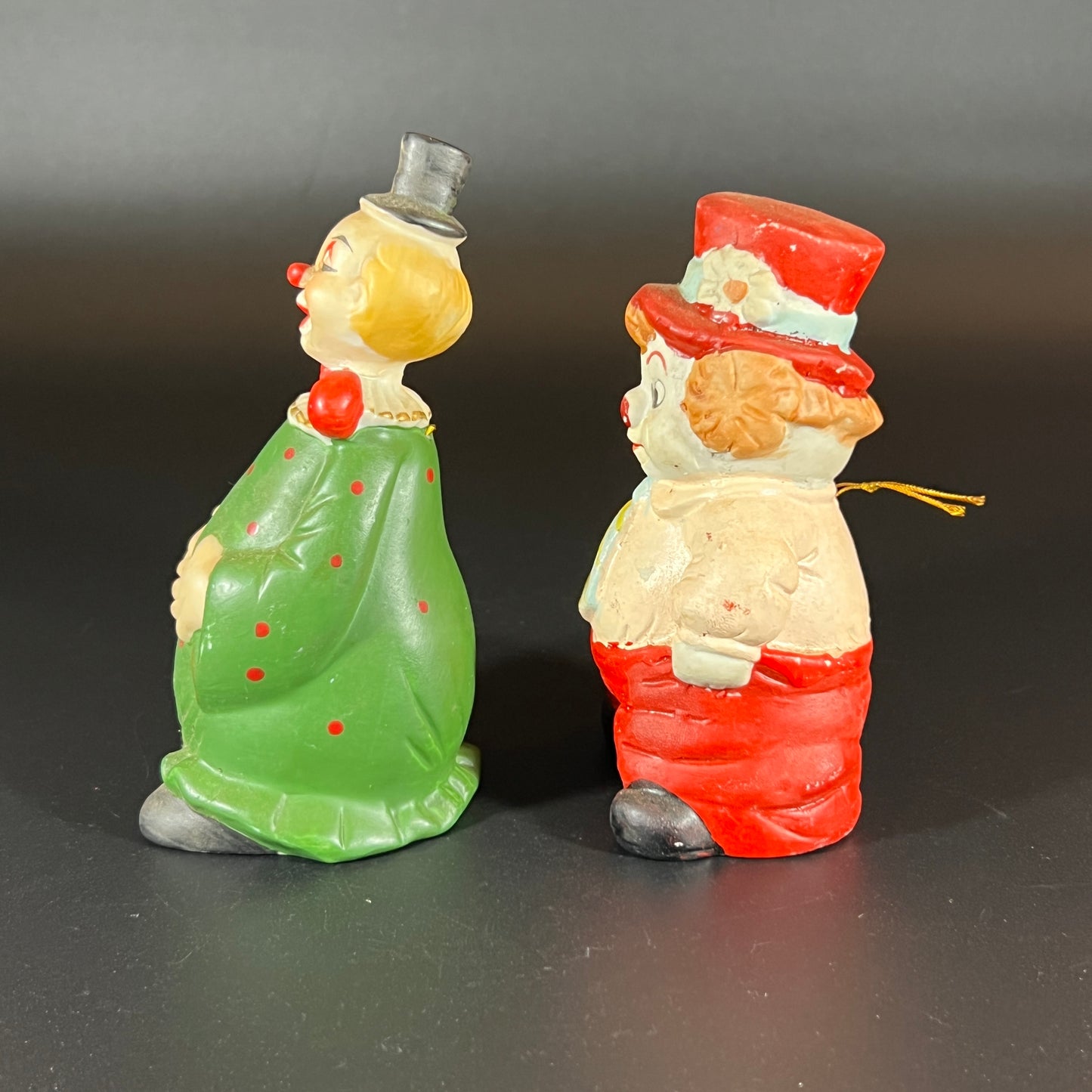 Set of 2 Vintage Hand-Painted Clown Figurine Bells – Playful Collectible Charm