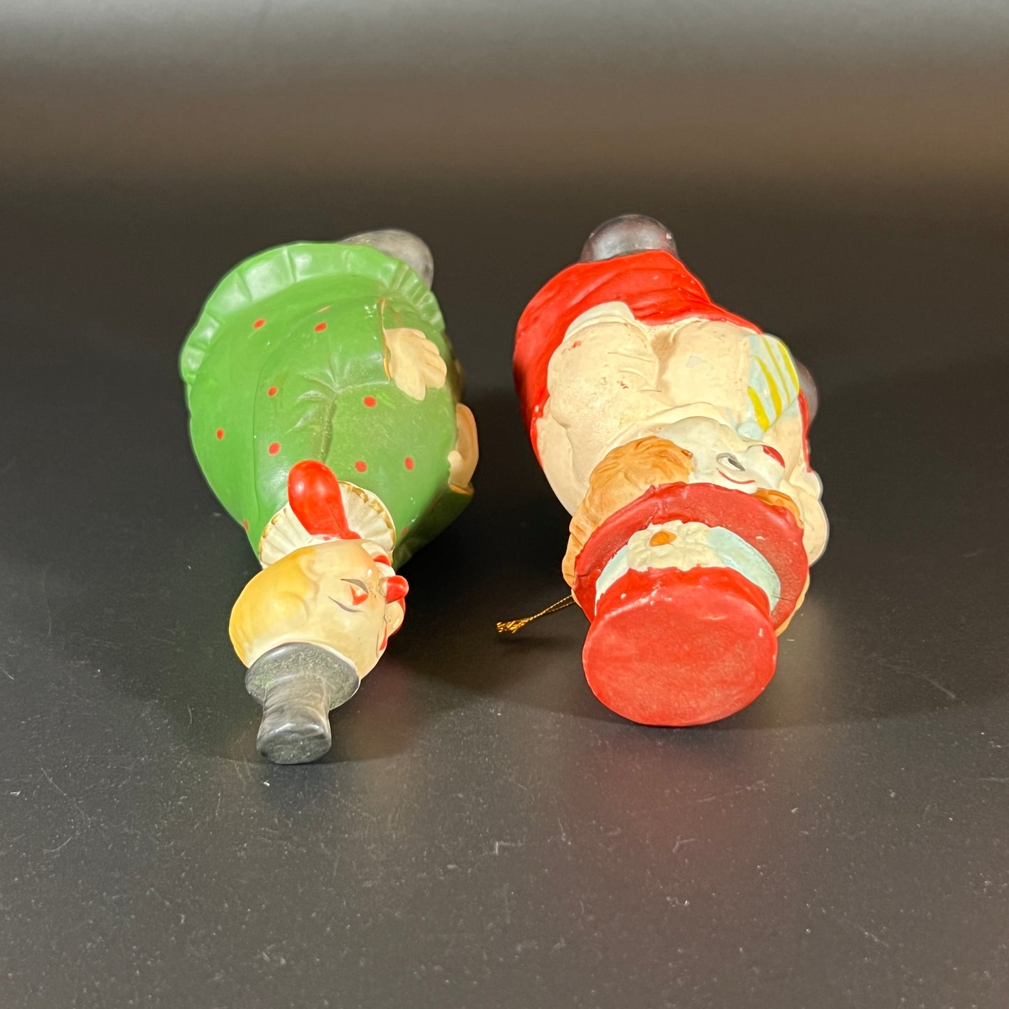 Set of 2 Vintage Hand-Painted Clown Figurine Bells – Playful Collectible Charm