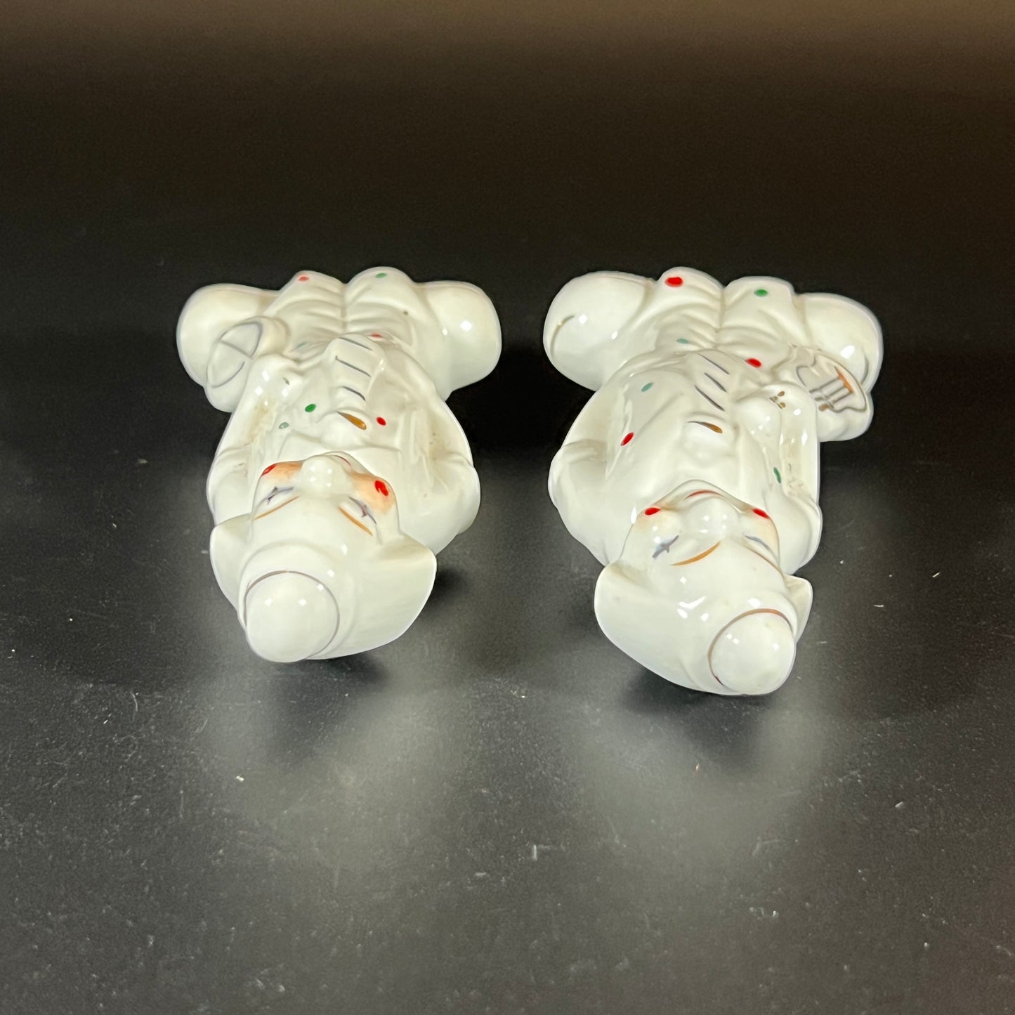 Vintage Set of 2 Hand-Painted Clown Figurines – Musical Ceramic Collectibles