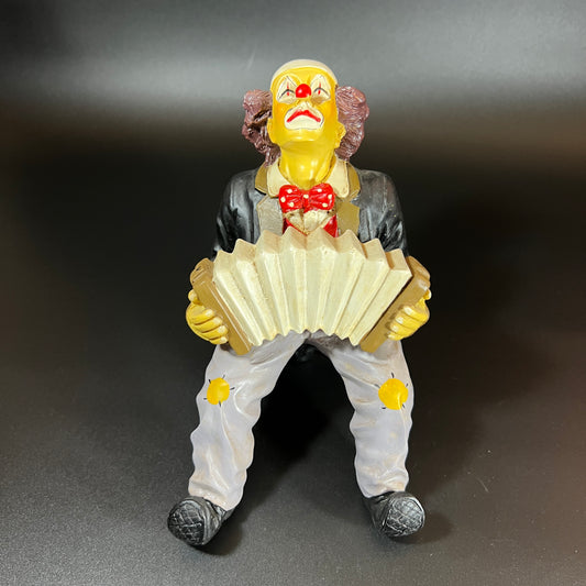 Vintage Musical Clown Trio – Hand-Painted Resin Figures (Set of 3)