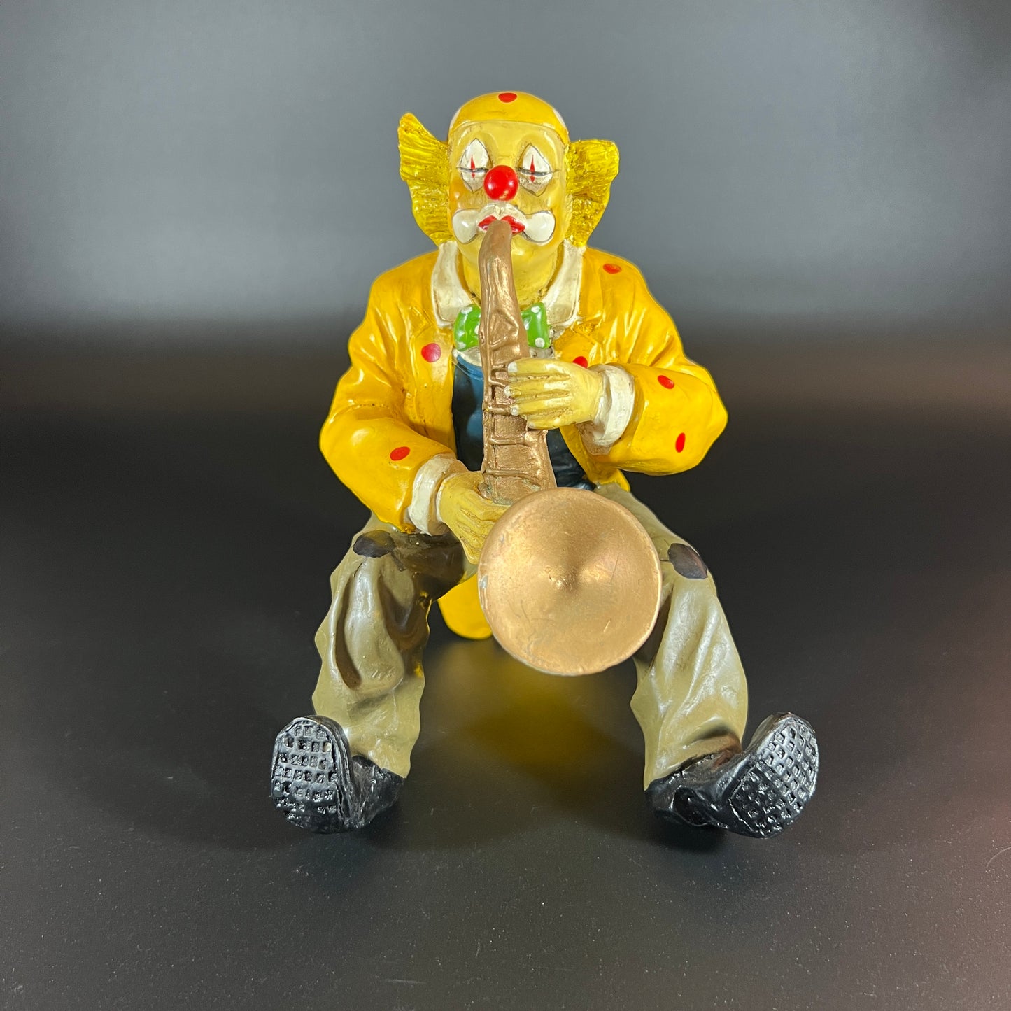 Vintage Musical Clown Trio – Hand-Painted Resin Figures (Set of 3)