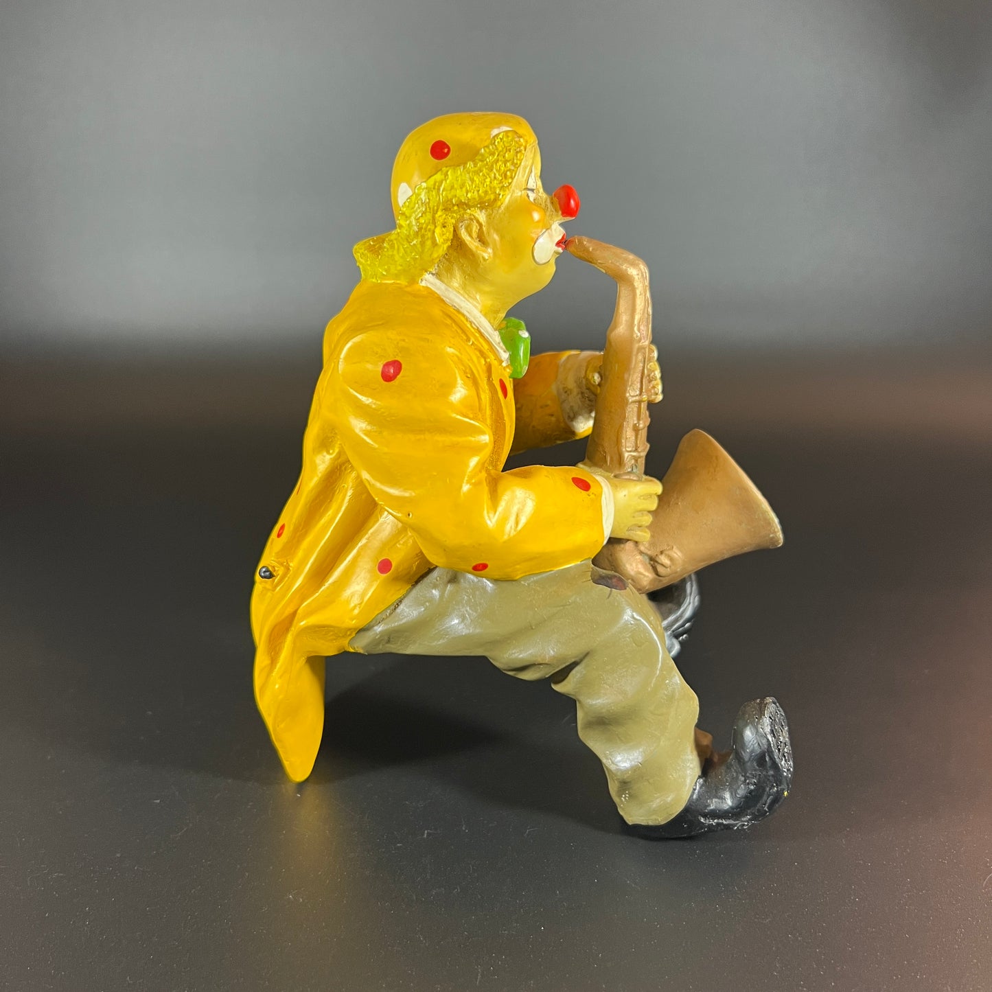 Vintage Musical Clown Trio – Hand-Painted Resin Figures (Set of 3)