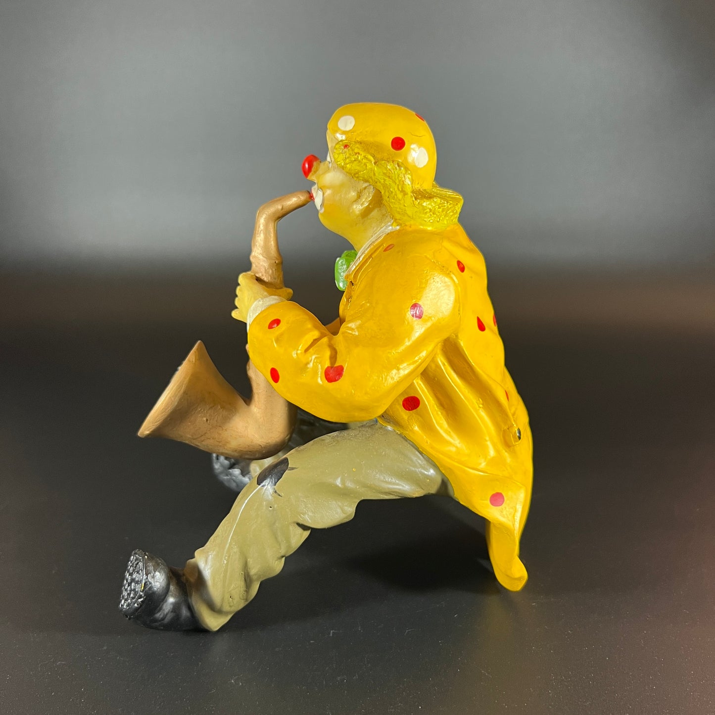 Vintage Musical Clown Trio – Hand-Painted Resin Figures (Set of 3)