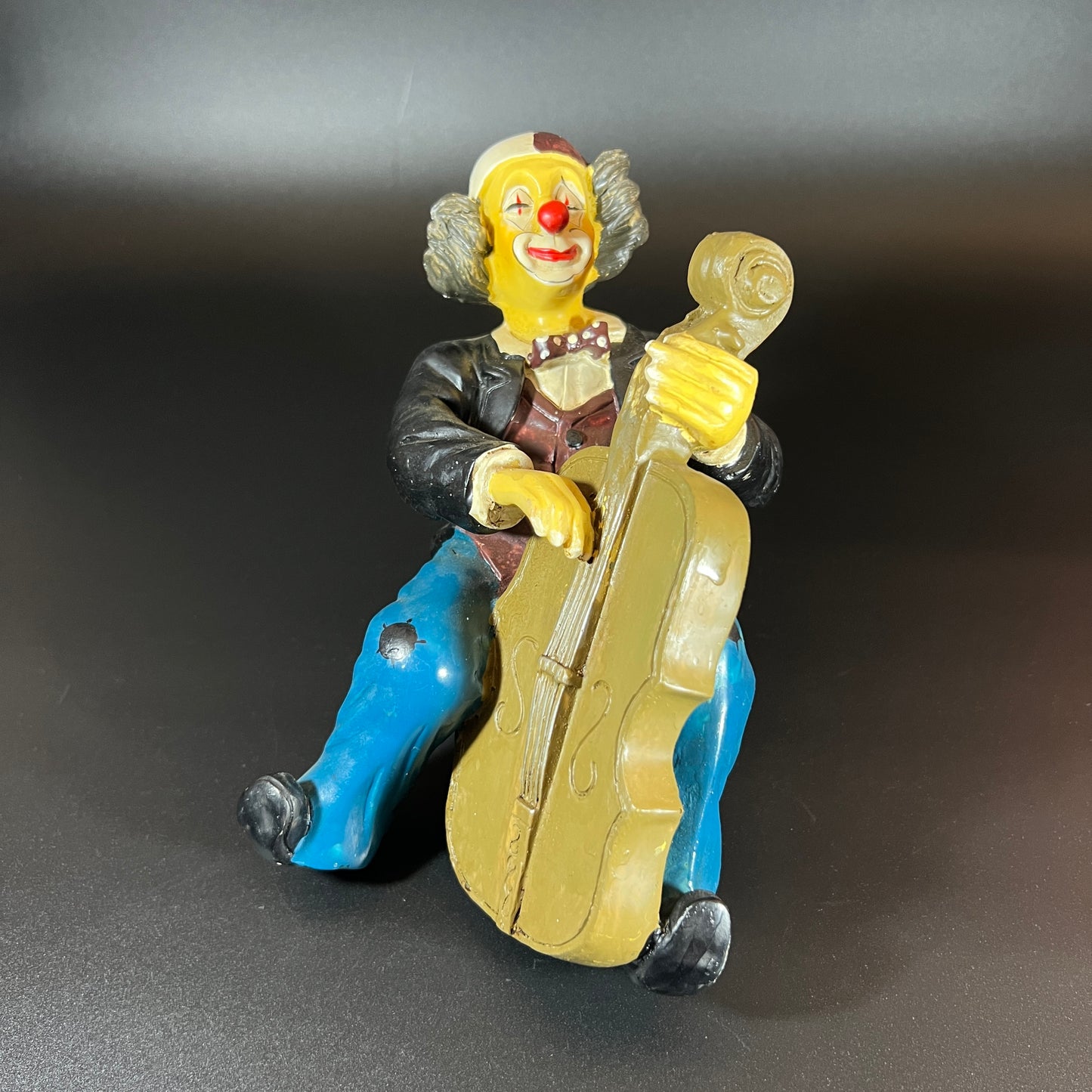 Vintage Musical Clown Trio – Hand-Painted Resin Figures (Set of 3)