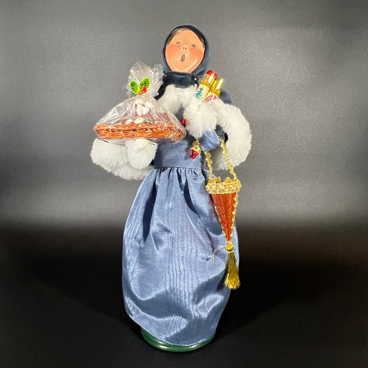 Byers Choice Doll - Victorian Shopper Woman with Yule Log and Gifts