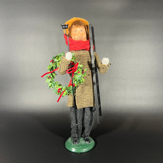 Byers Choice Doll - Male Caroler with Lamp Lighter and Ladder