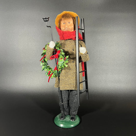 Byers Choice Doll - Male Caroler with Lamp Lighter and Ladder