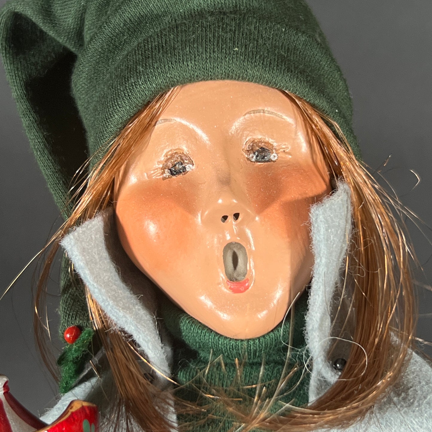 Byers Choice Doll - Woman with Carousel Toy and Stuffed Stocking