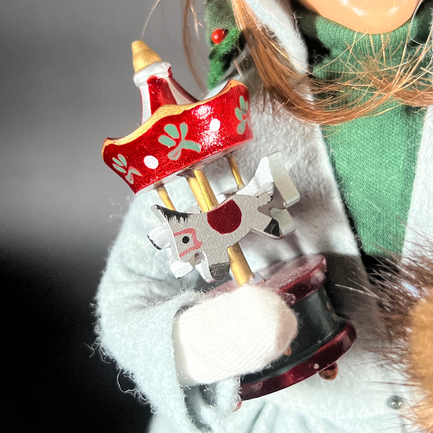 Byers Choice Doll - Woman with Carousel Toy and Stuffed Stocking