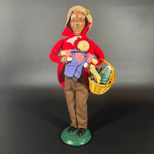 Byers Choice Doll - African American Man with Doll, Basket and Book