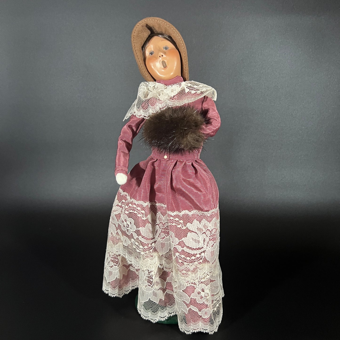 Byers Choice Doll - Victorian Woman with Purple and White Lace Dress