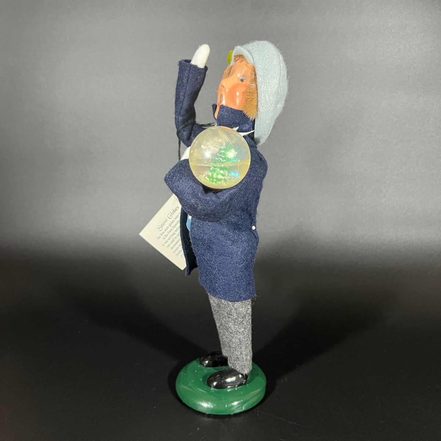 Byers Choice Doll - Boy with Snow Globe and Blue Jacket