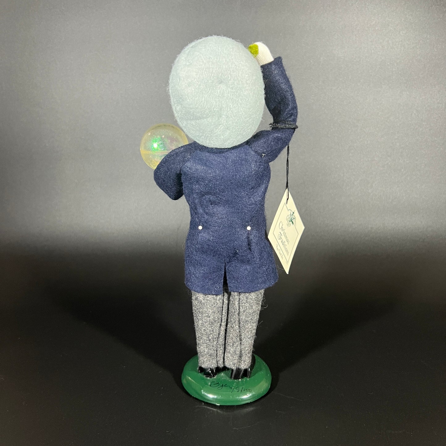 Byers Choice Doll - Boy with Snow Globe and Blue Jacket