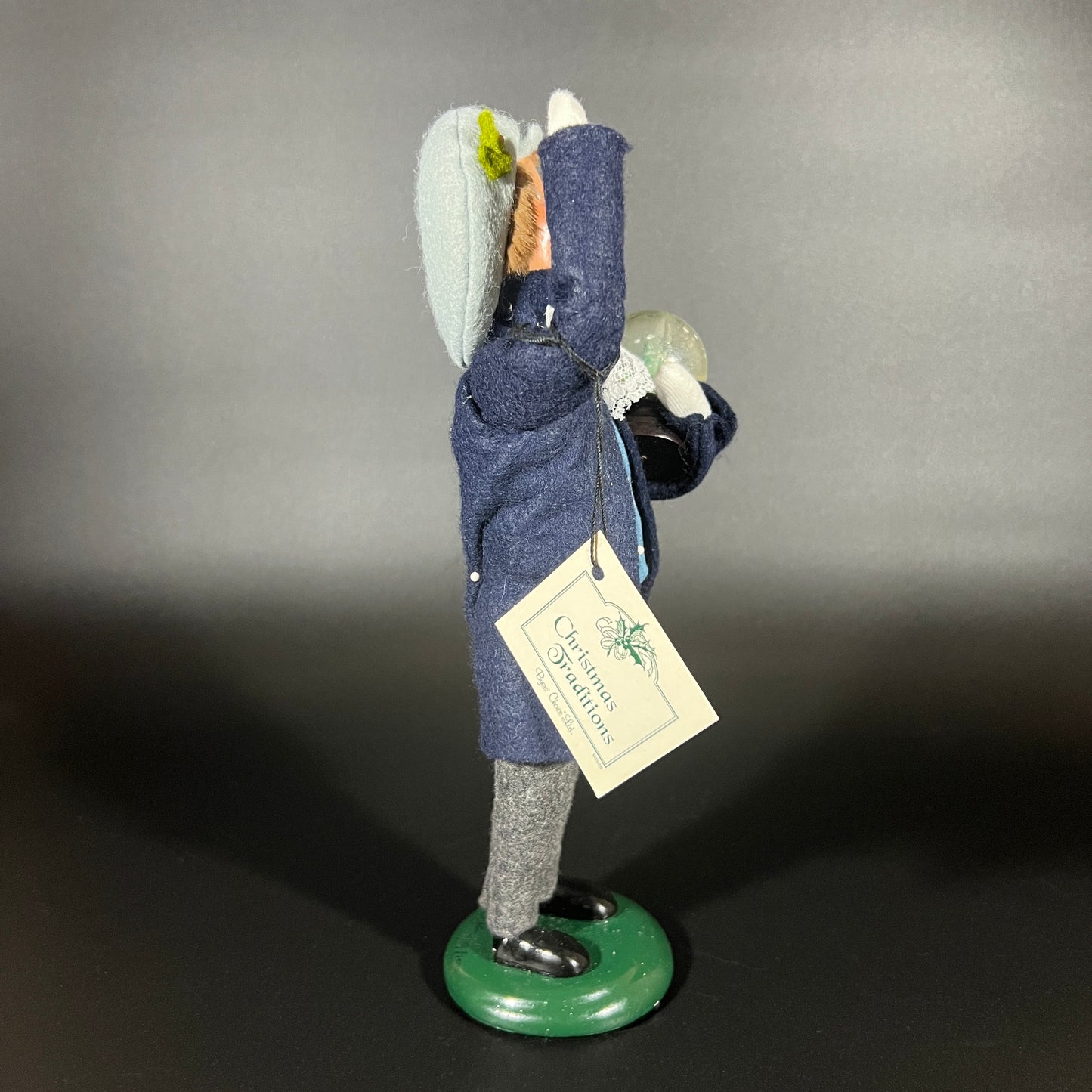 Byers Choice Doll - Boy with Snow Globe and Blue Jacket