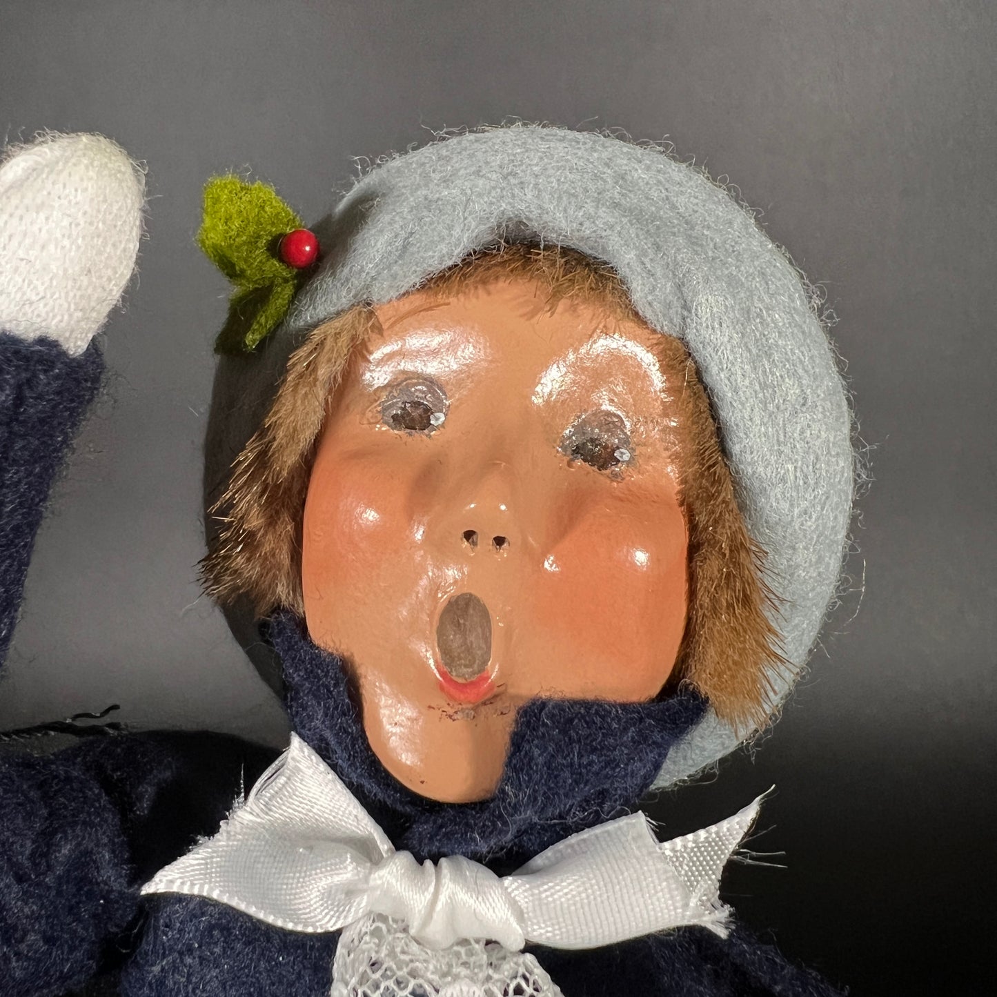 Byers Choice Doll - Boy with Snow Globe and Blue Jacket