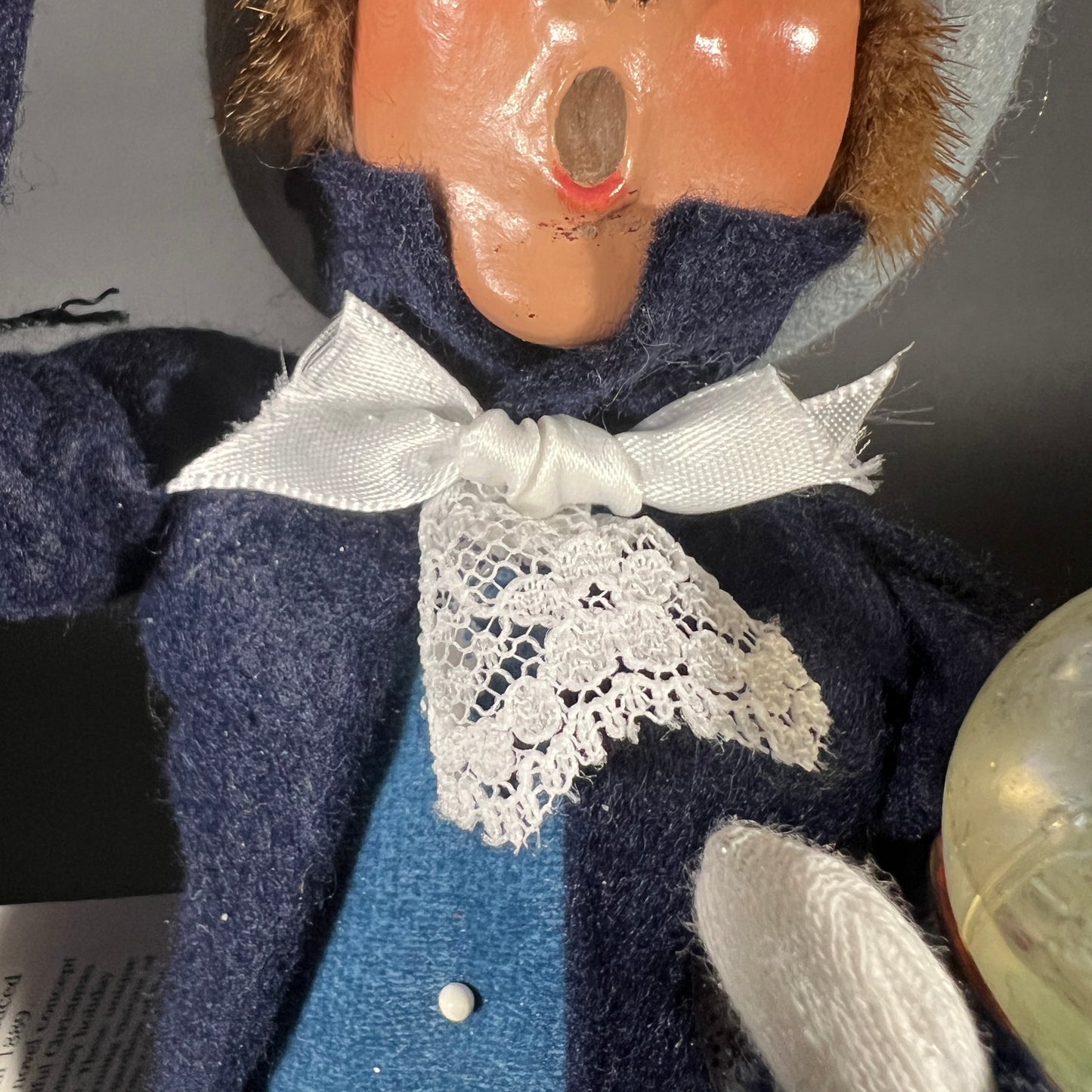 Byers Choice Doll - Boy with Snow Globe and Blue Jacket