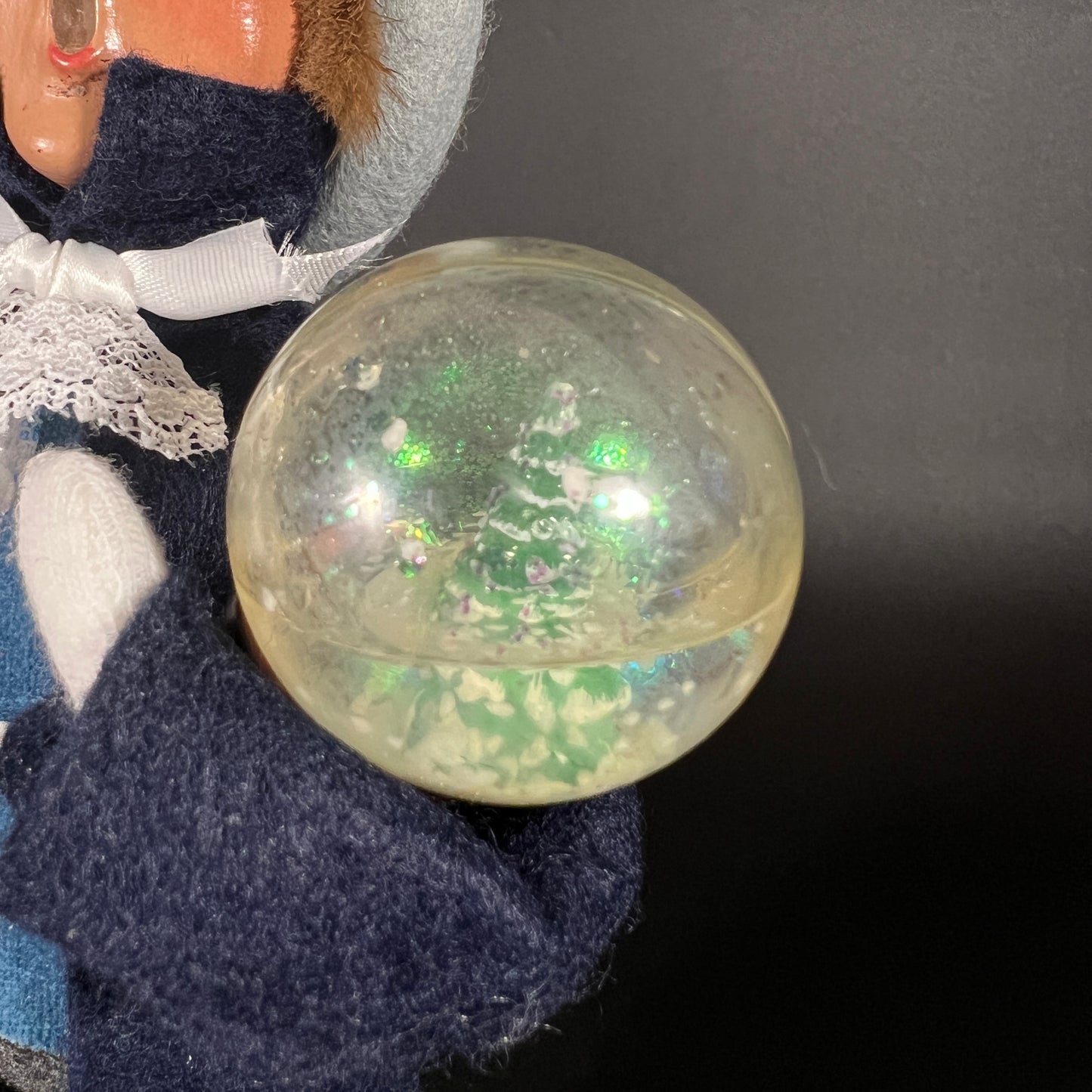 Byers Choice Doll - Boy with Snow Globe and Blue Jacket