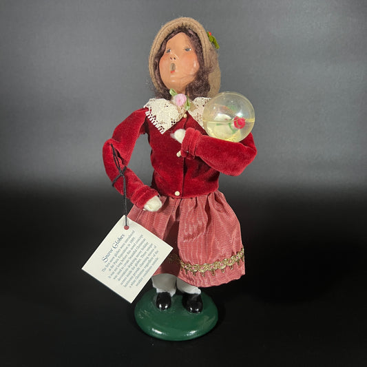 Byers Choice Doll - Girl with Snow Globe and Red Jacket