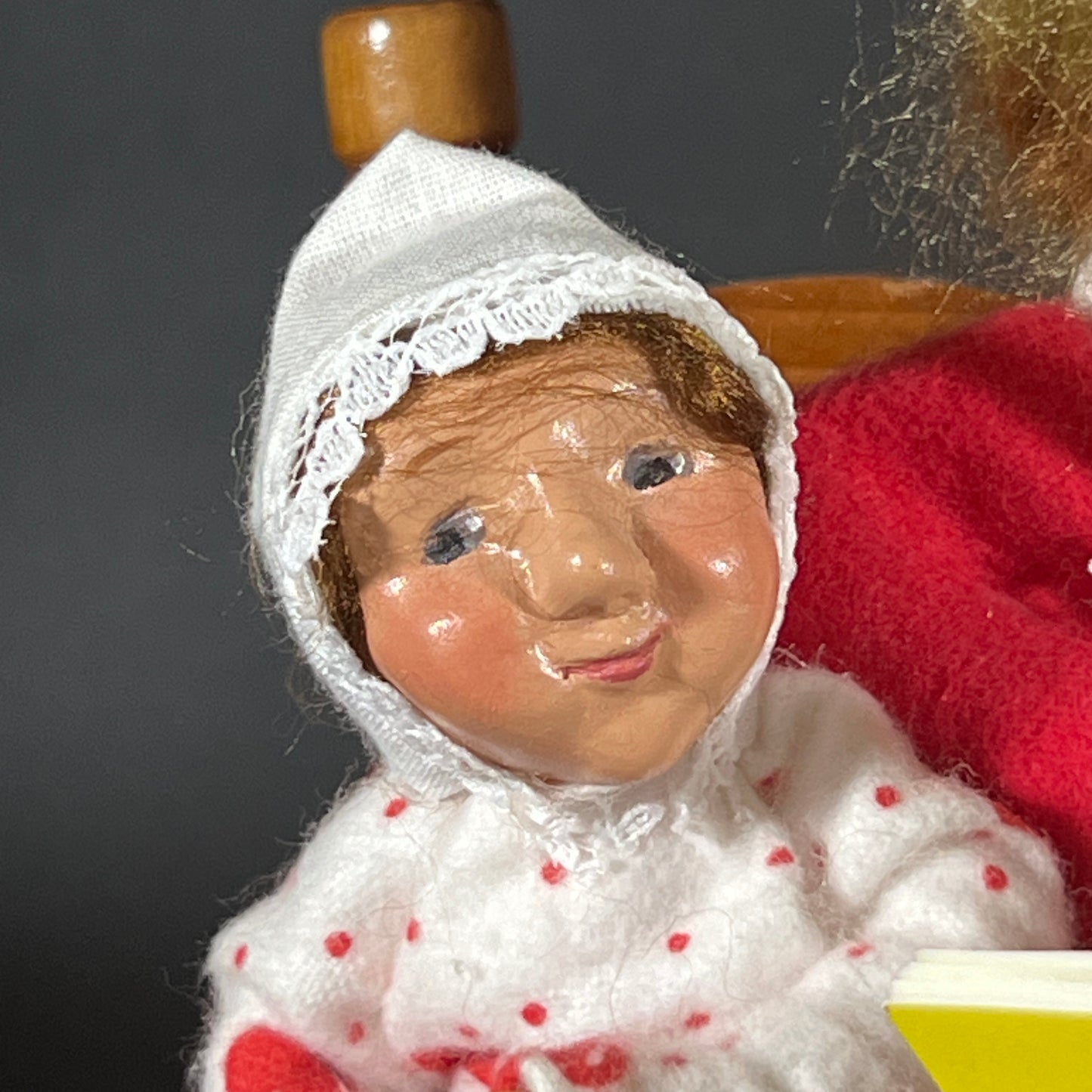 Byers Choice Doll - Mrs Clause Reading to a Child with Rocking Chair and Book