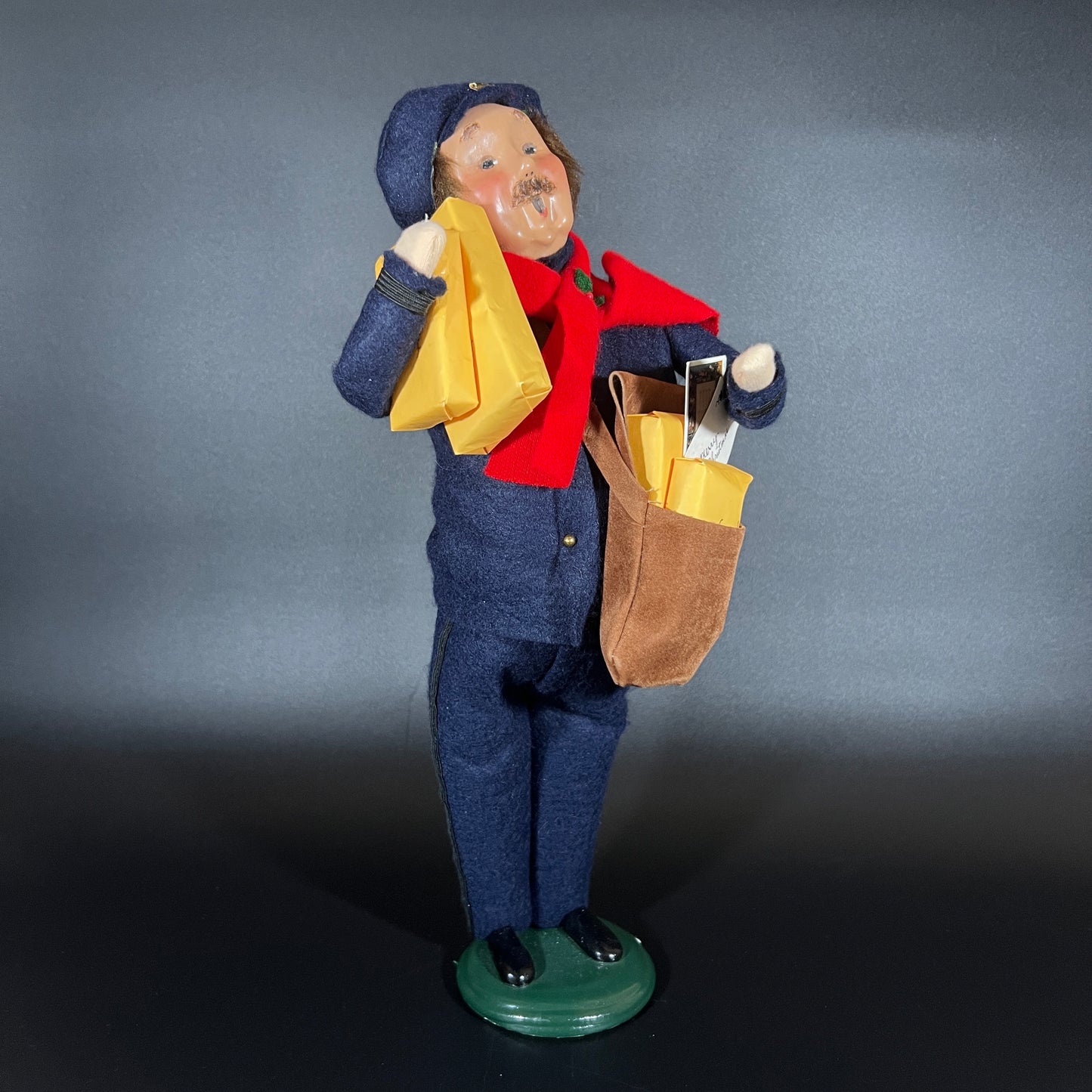 Byers Choice Doll - Mailman Holding Packages and Mail with Post Box