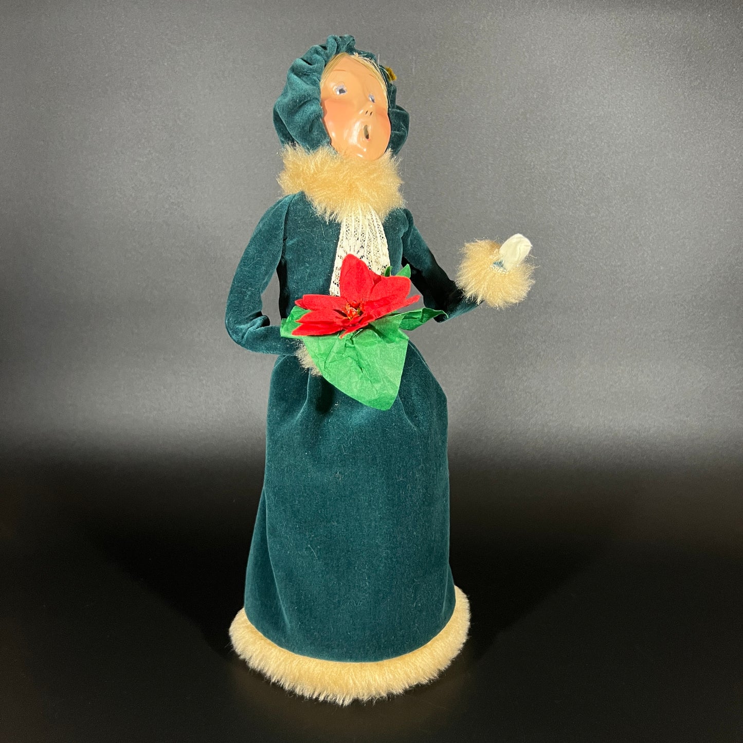 Byers Choice Doll - Woman Caroler Holding a Poinsettia