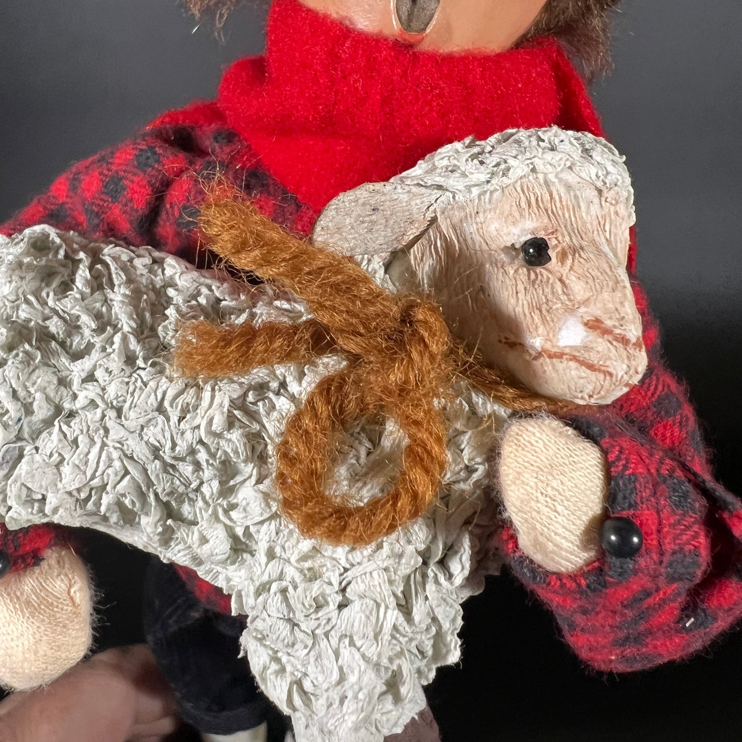 Byers Choice Doll - Boy Caroler Holding Lamb