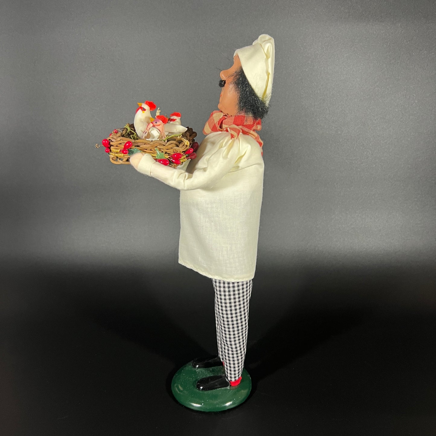 Byers Choice Doll - Chef Holding a Basket of Three French Hens