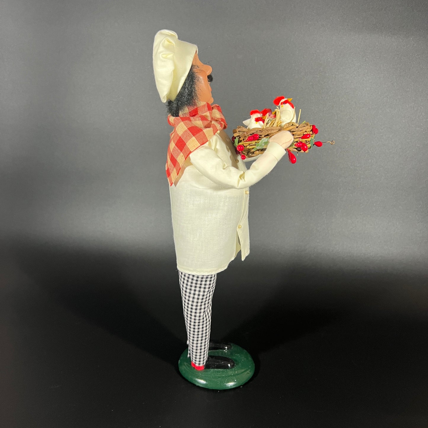 Byers Choice Doll - Chef Holding a Basket of Three French Hens