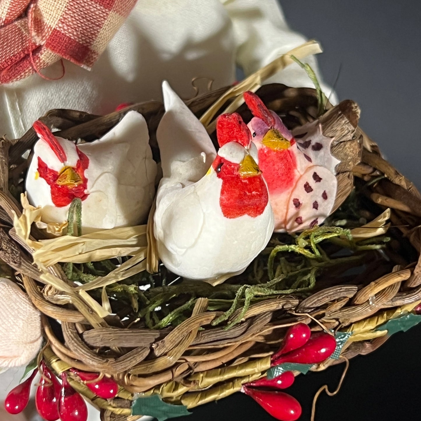 Byers Choice Doll - Chef Holding a Basket of Three French Hens