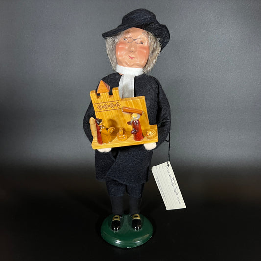 Byers Choice Doll - Minister Caroler Holding a Wooden Nativity