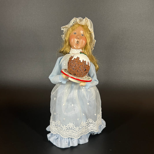 Byers Choice Doll - Girl Caroler Holding Plum Pudding
