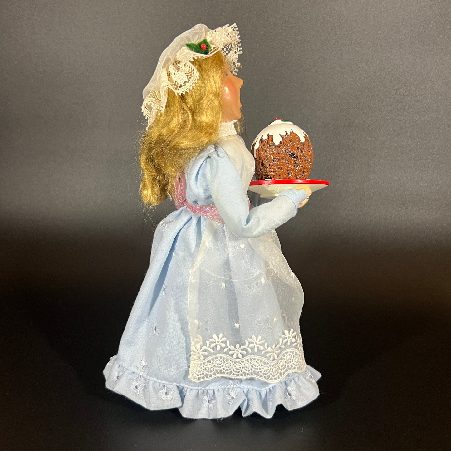 Byers Choice Doll - Girl Caroler Holding Plum Pudding