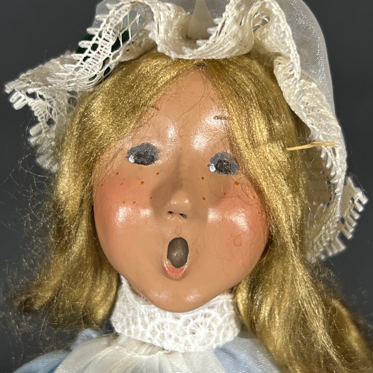 Byers Choice Doll - Girl Caroler Holding Plum Pudding