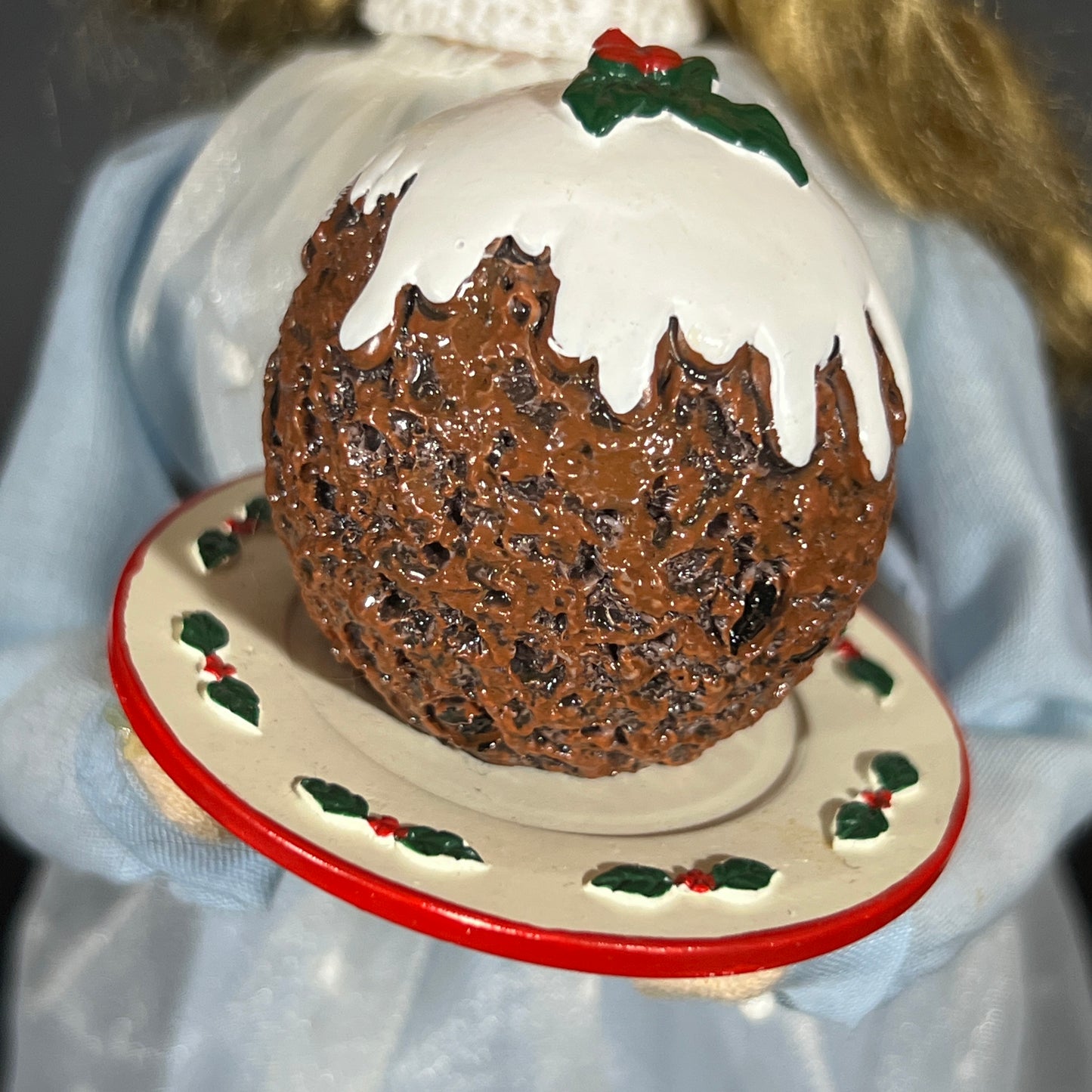 Byers Choice Doll - Girl Caroler Holding Plum Pudding