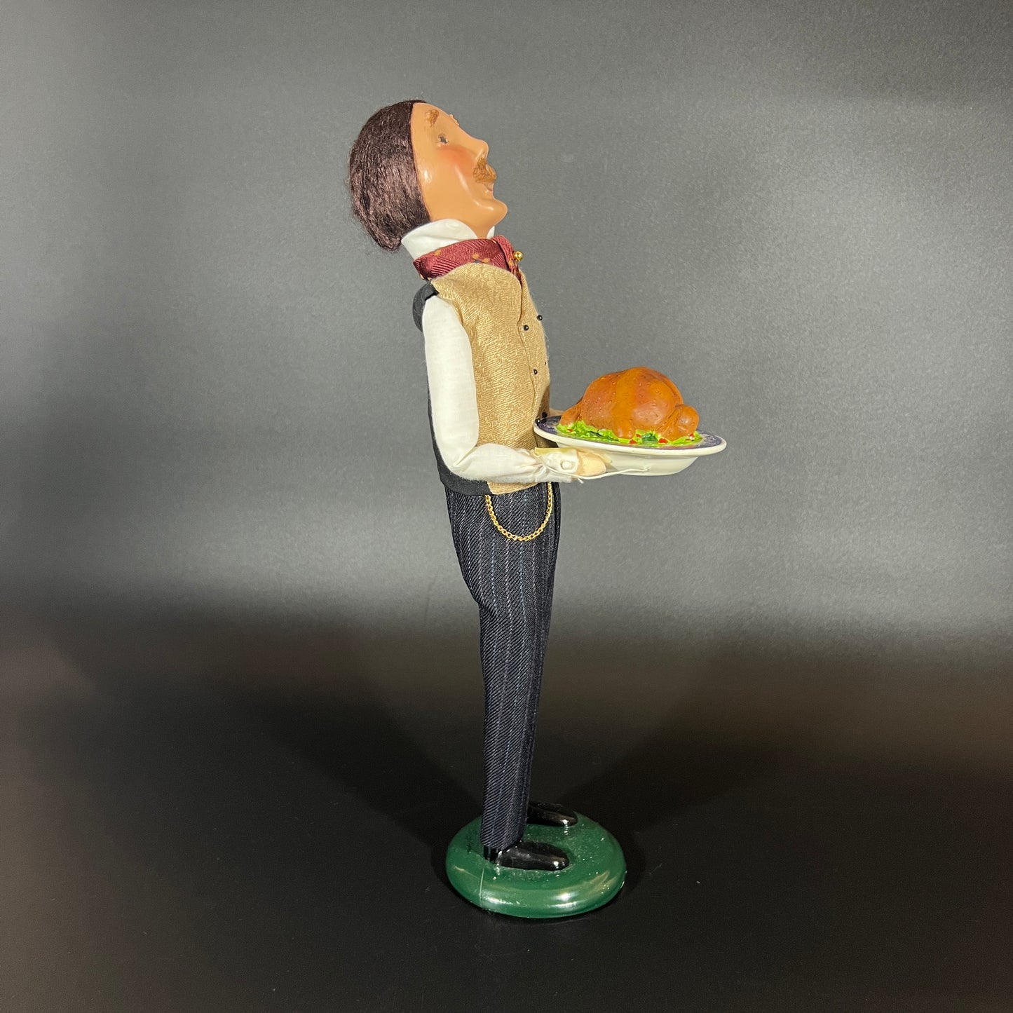 Byers Choice Doll - Man Caroler Holding Holiday Turkey