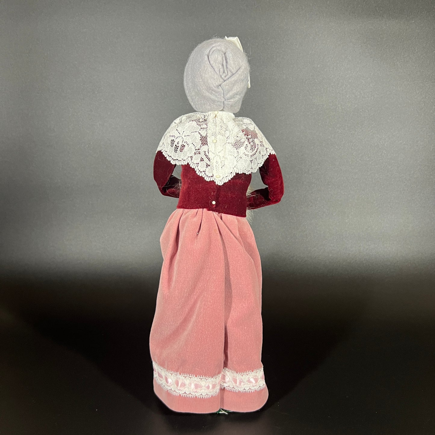 Byers Choice Doll - Woman Caroler with Grey Hat and White Hand Warmer