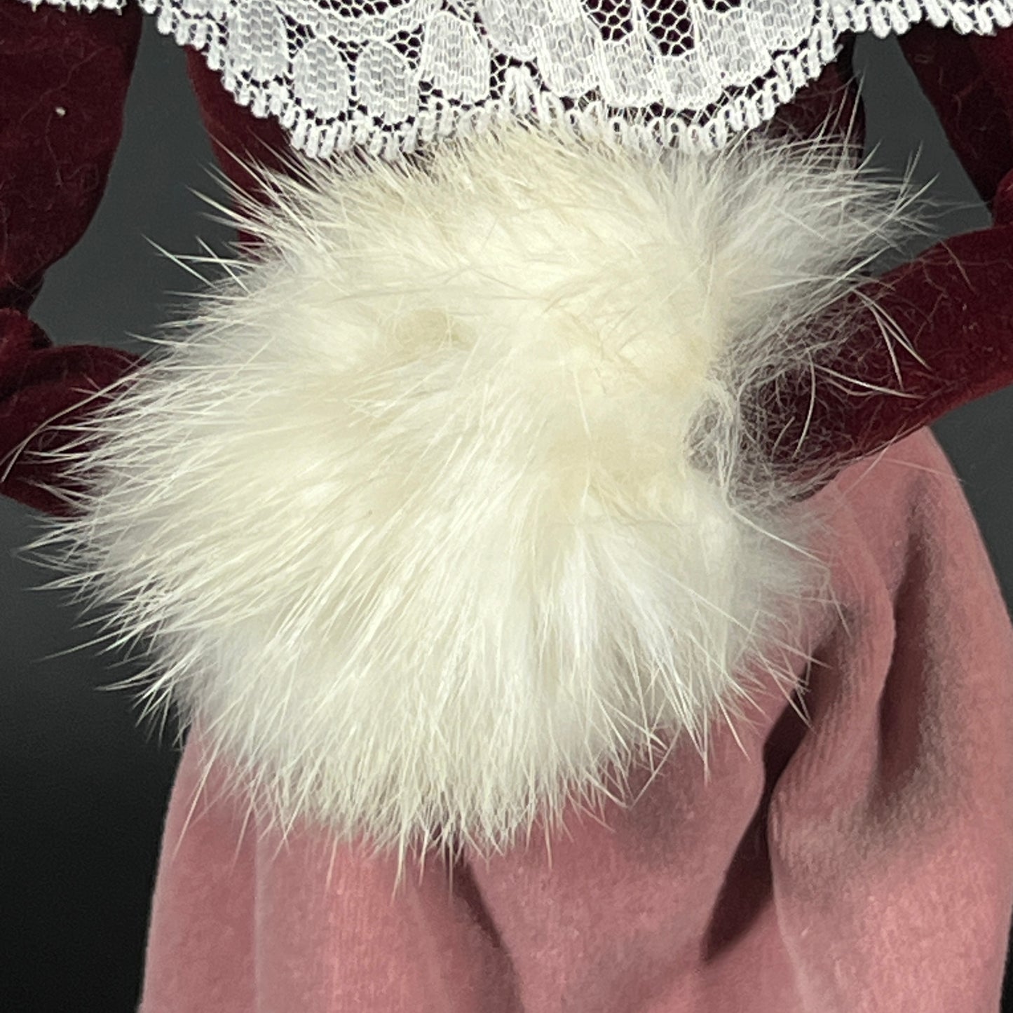 Byers Choice Doll - Woman Caroler with Grey Hat and White Hand Warmer