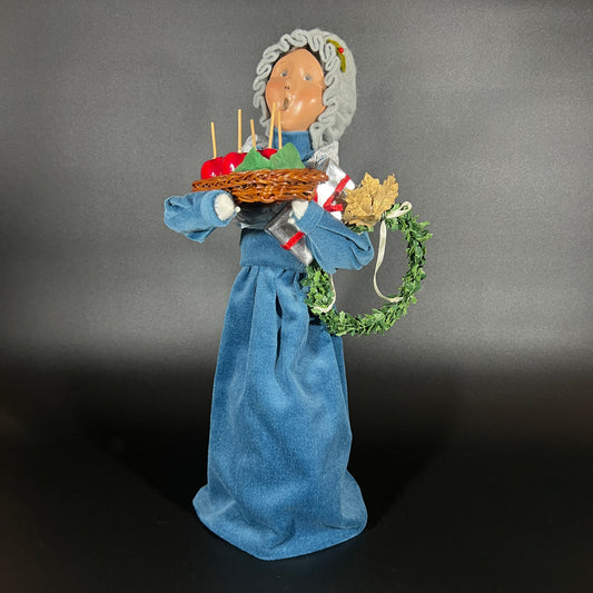 Byers Choice Doll - Victorian Shopper Woman Holding Candy Apples and Presents