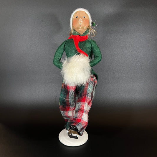 Byers Choice Doll - Woman Skater, Signed and Numbered