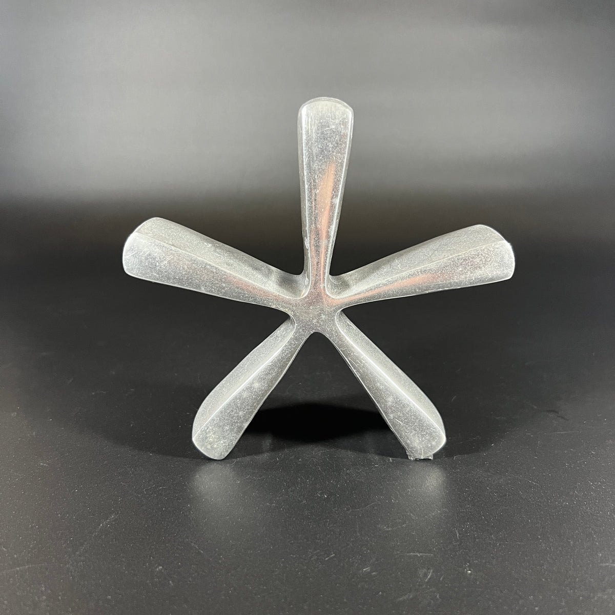 Modernist Silver Metal Asterisk Sculpture Paperweight