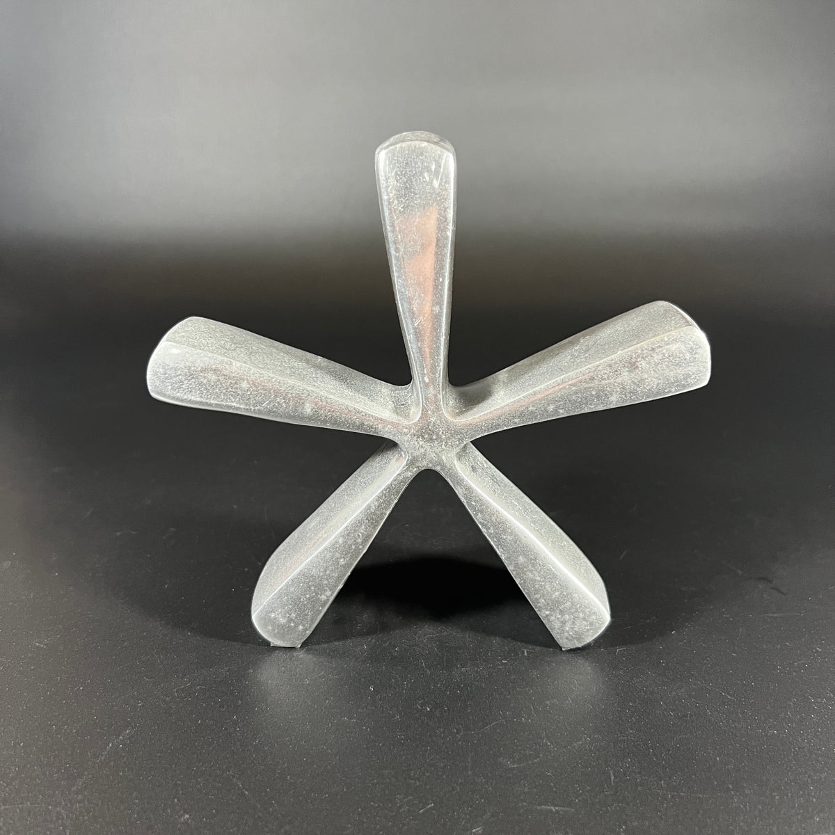 Modernist Silver Metal Asterisk Sculpture Paperweight