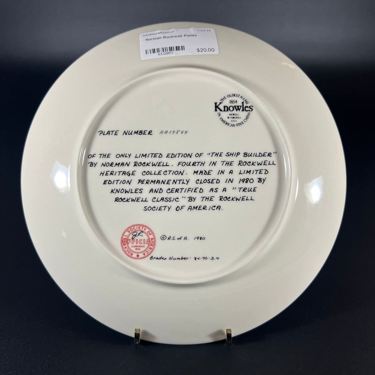 Norman Rockwell Collector Plates - Vintage Set of 4 - 1970s–1980s 8.5”