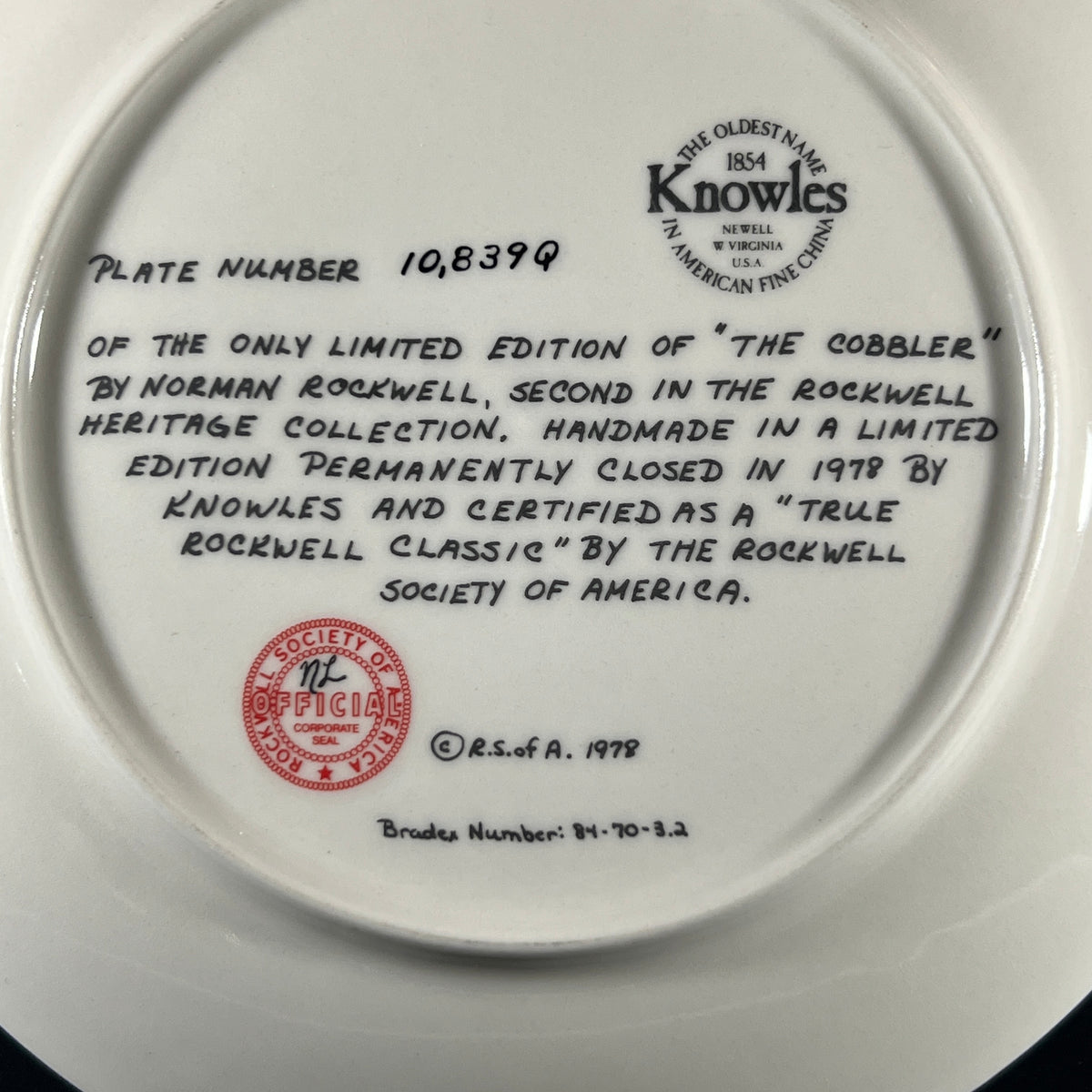 Norman Rockwell Collector Plates - Vintage Set of 4 - 1970s–1980s 8.5”