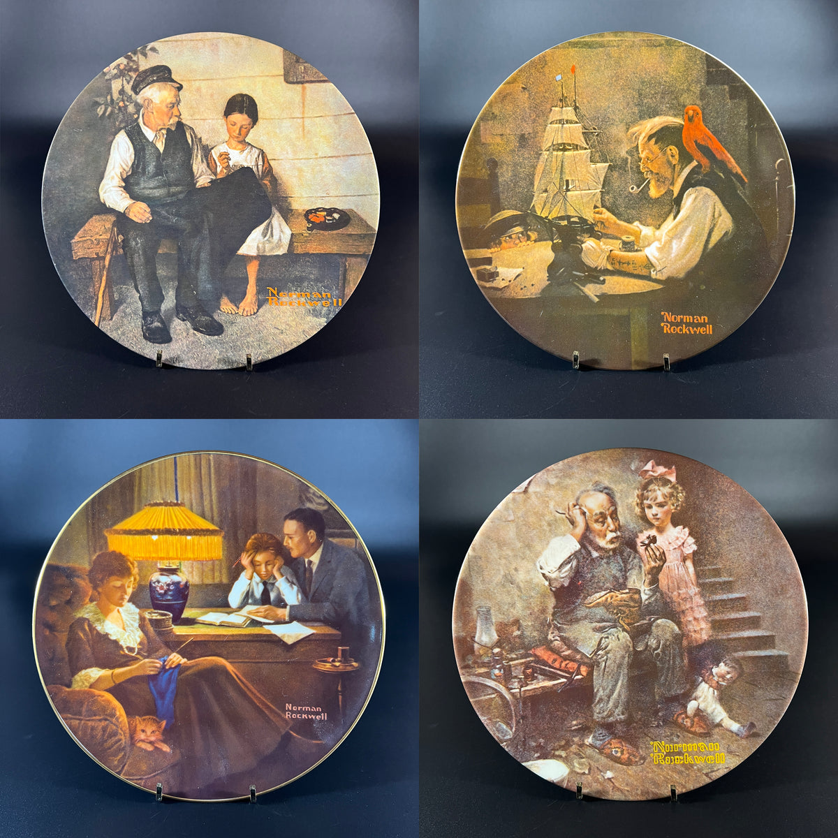 Norman Rockwell Collector Plates - Vintage Set of 4 - 1970s–1980s 8.5”