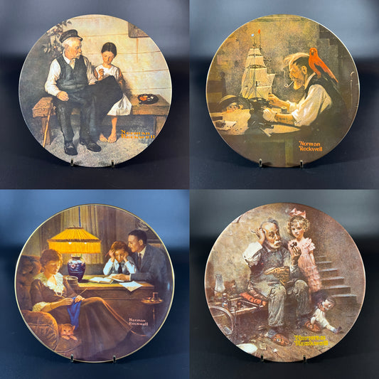 Norman Rockwell Collector Plates - Vintage Set of 4 - 1970s–1980s 8.5”
