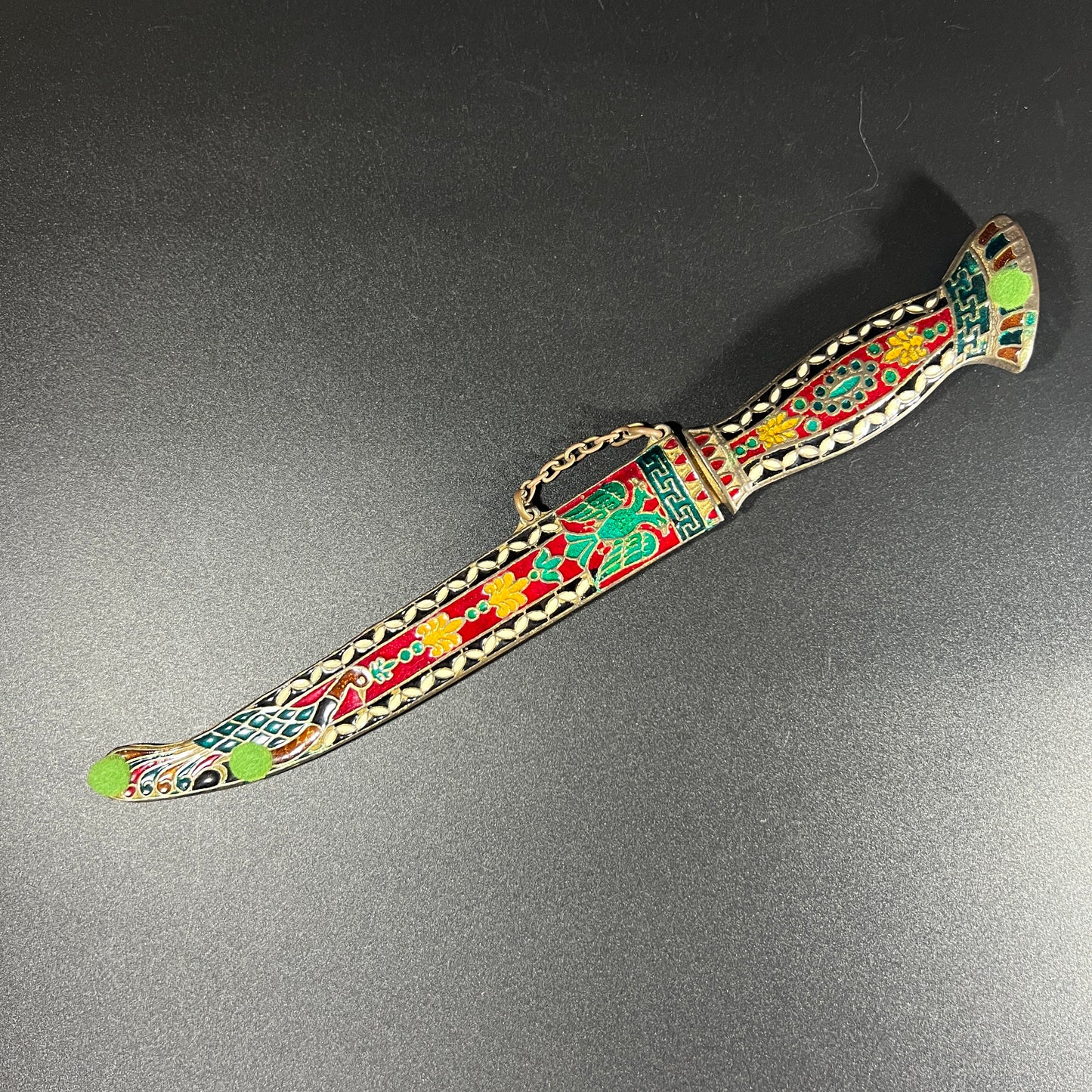Russian Cloisonné Enamel Dagger with Sheath