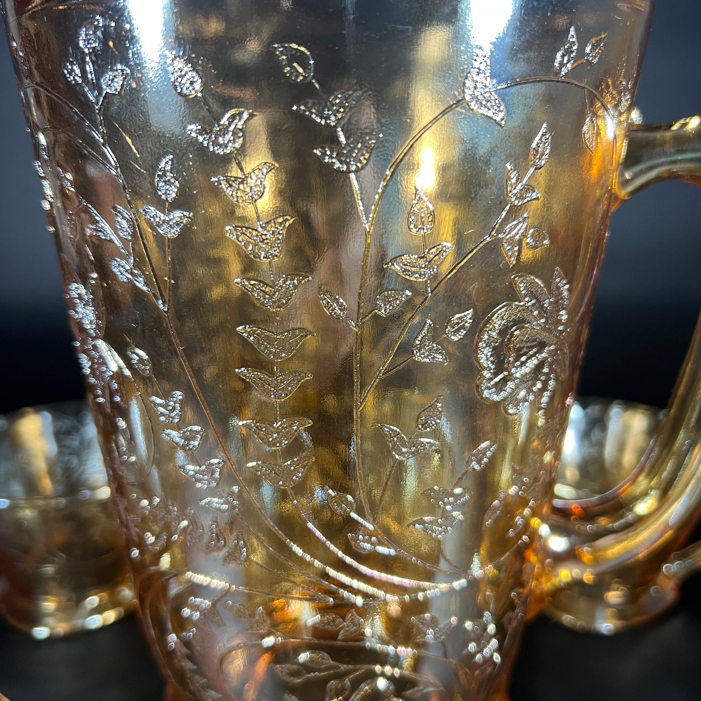 Jeannette Pitcher and 6-Cup Egg Nog Set