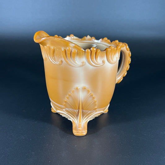 Greentown Chocolate Slag Leaf Bracket Creamer