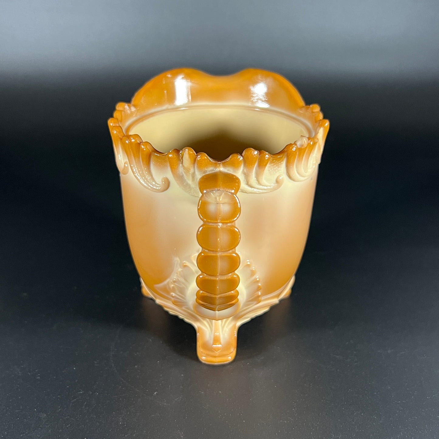 Greentown Chocolate Slag Leaf Bracket Creamer