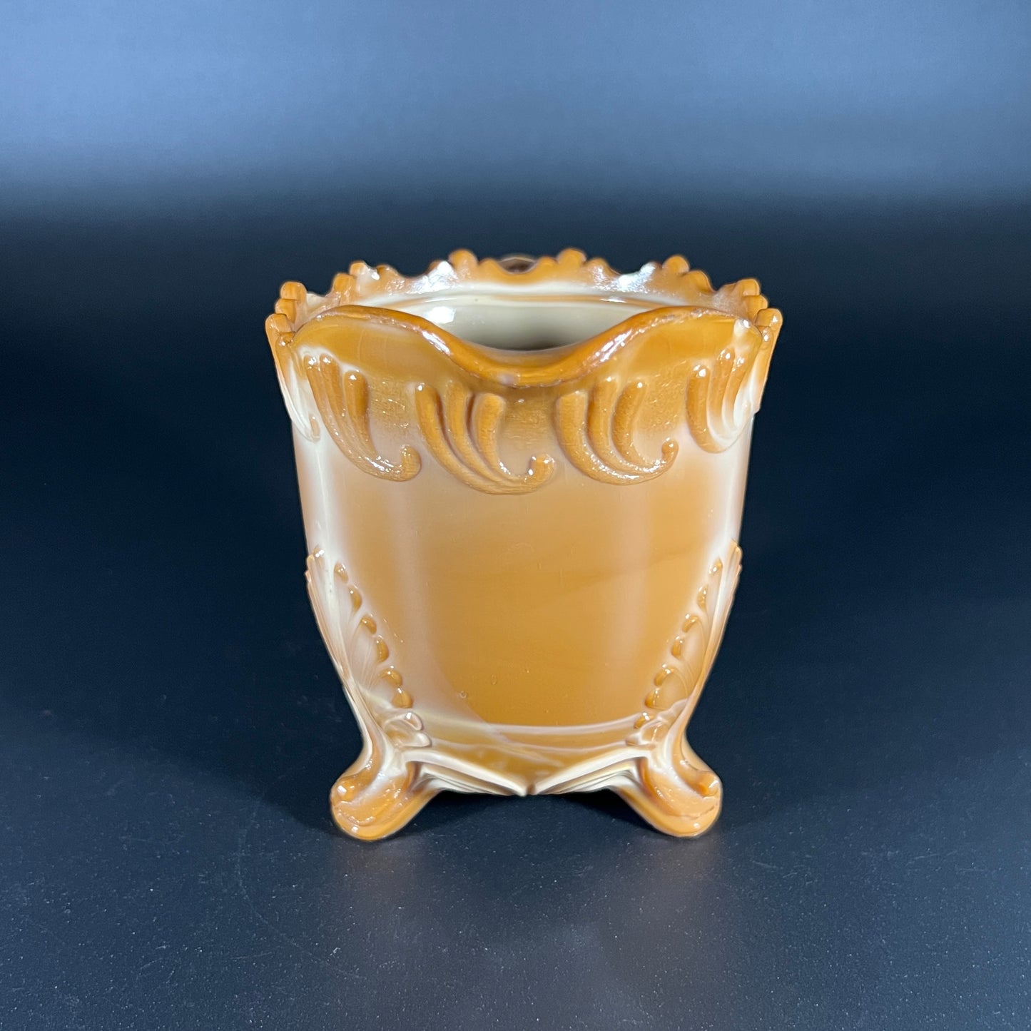 Greentown Chocolate Slag Leaf Bracket Creamer